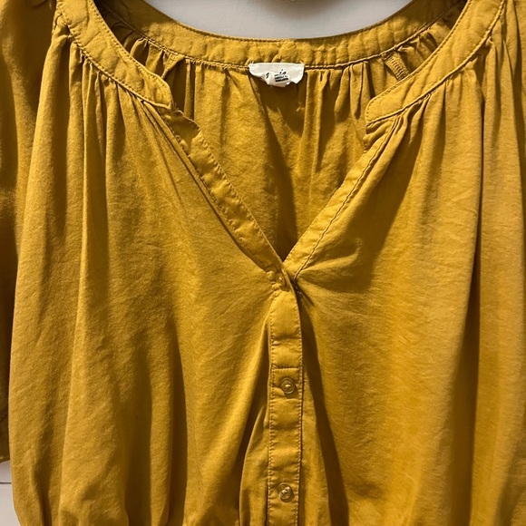 Aerie Mustard Puff Sleeve Crop Top – Size S - Picture 8 of 9